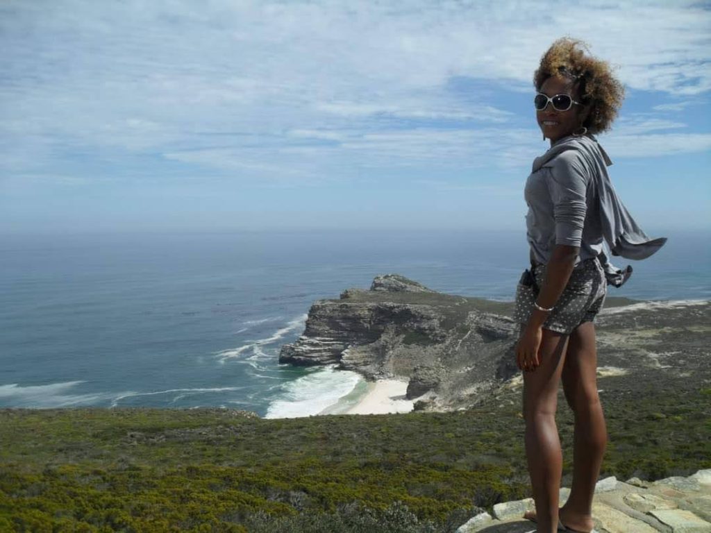 Rebecca Aletheia no topo da Head Lions - Cape Town - África do Sul